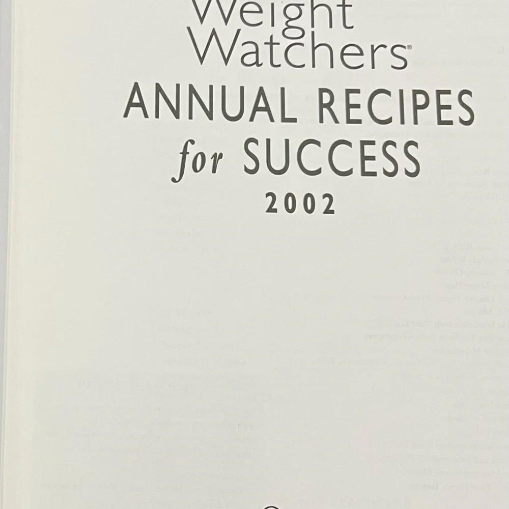 Vintage 2002 WeightWatchers Annual Recipes‎ For Success Cookbook Cook Book